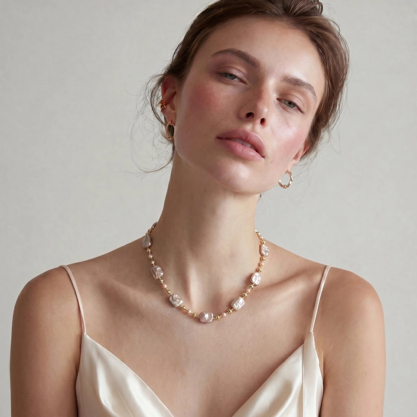 Rosé Baroque Pearl Necklace