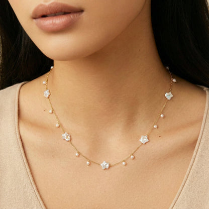 Celeste Star Pearl Necklace