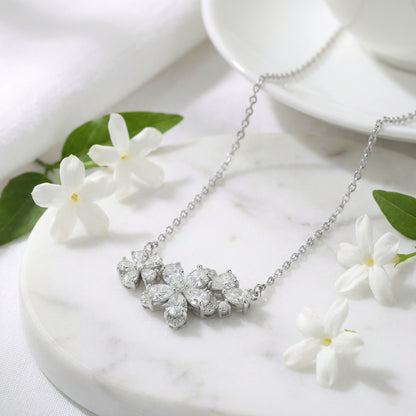 Fleur Moissanite Cluster Necklace