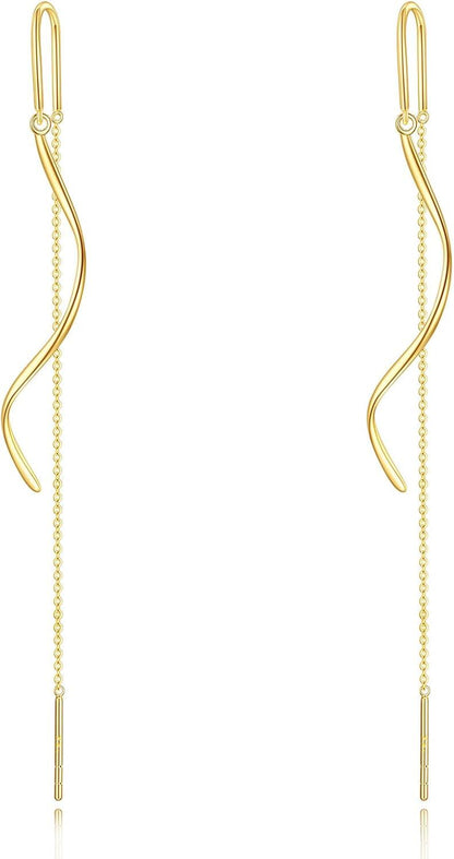 Pearl Opal Dangle Earrings 14K,18KSolid Gold