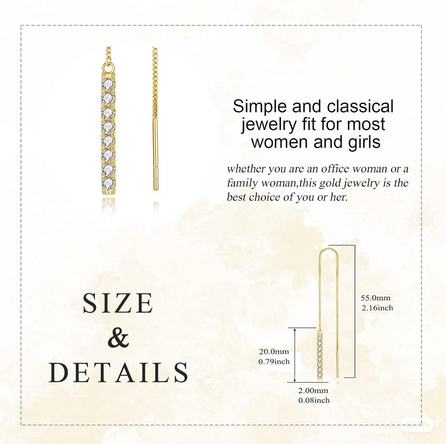 Pearl Opal Dangle Earrings 14K,18KSolid Gold