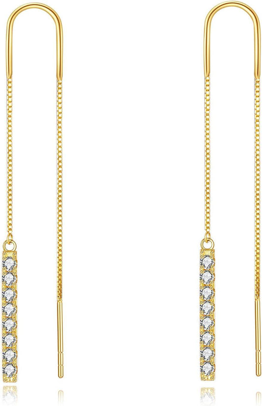 Pearl Opal Dangle Earrings 14K,18KSolid Gold
