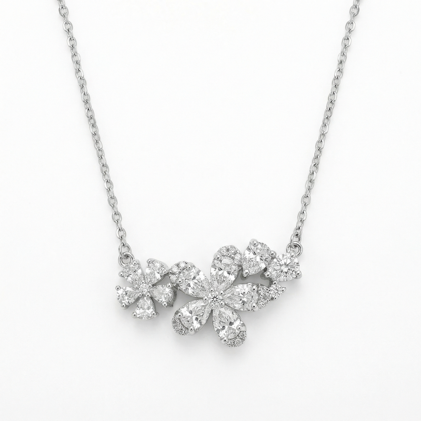 Fleur Moissanite Cluster Necklace