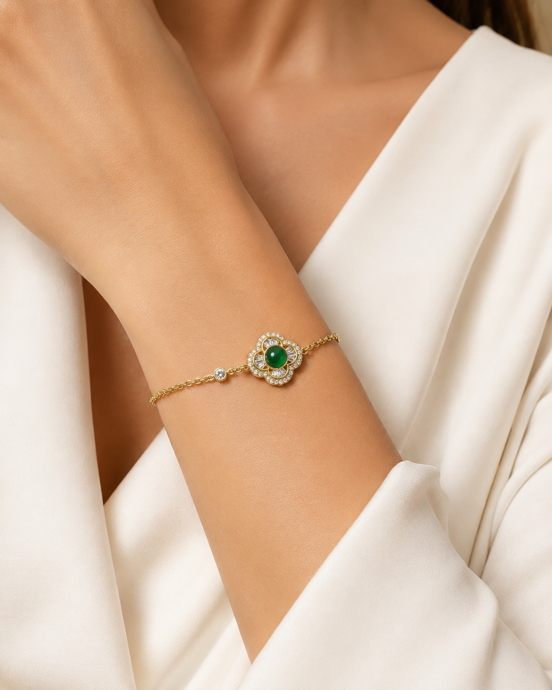 Fortuna Green Clover Bracelet