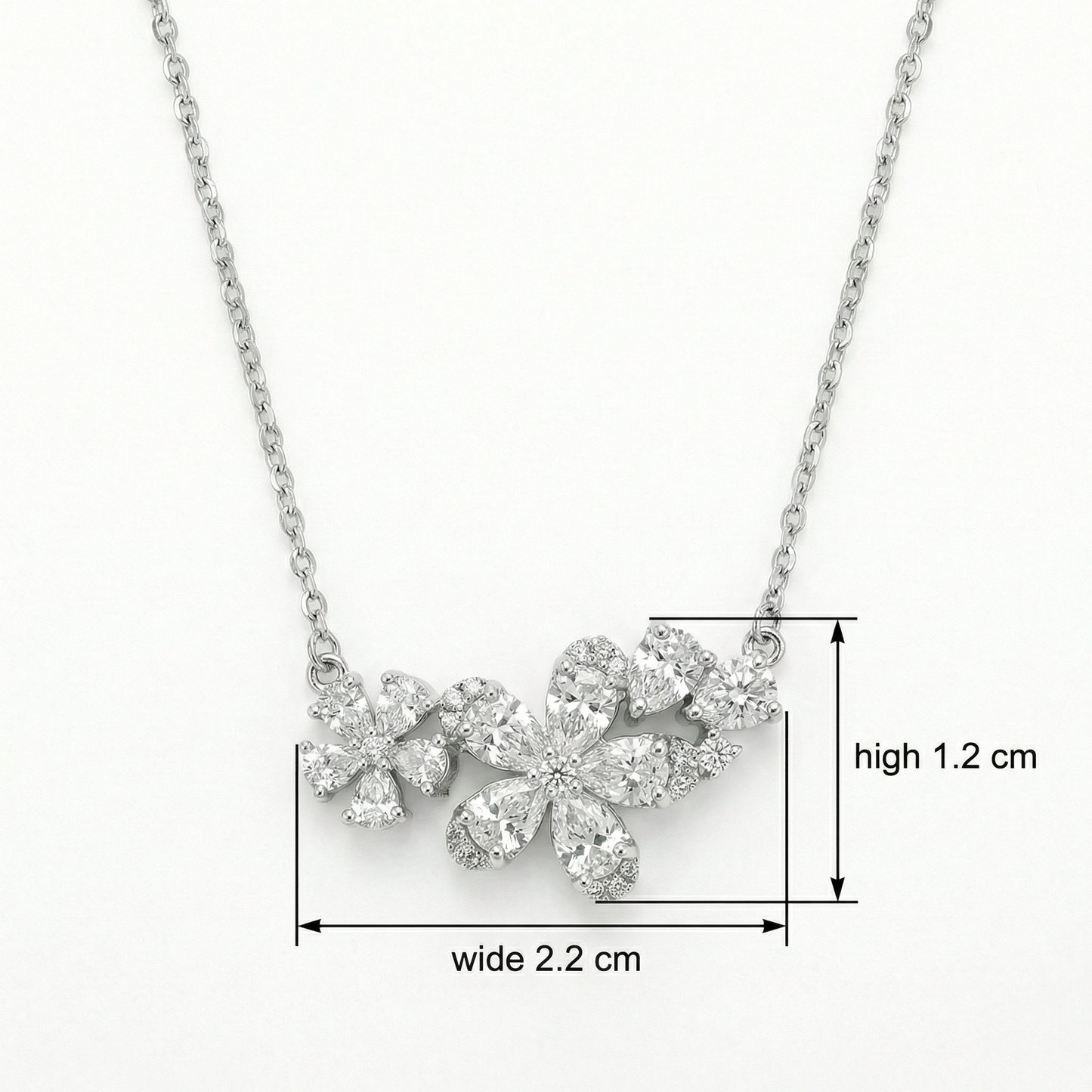 Fleur Moissanite Cluster Necklace