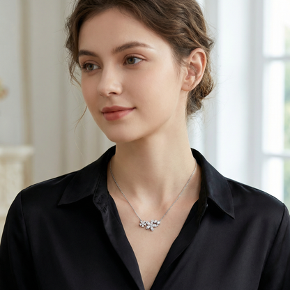 Fleur Moissanite Cluster Necklace